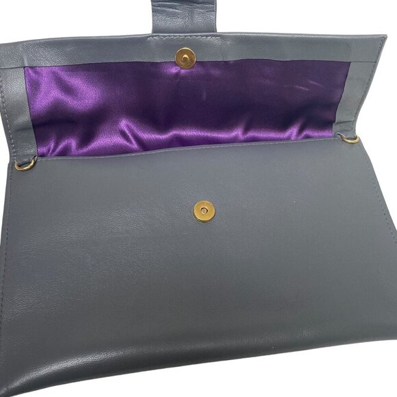 Heidi Sturgess Clutch Bag Gray Leather - Picture 2 of 11